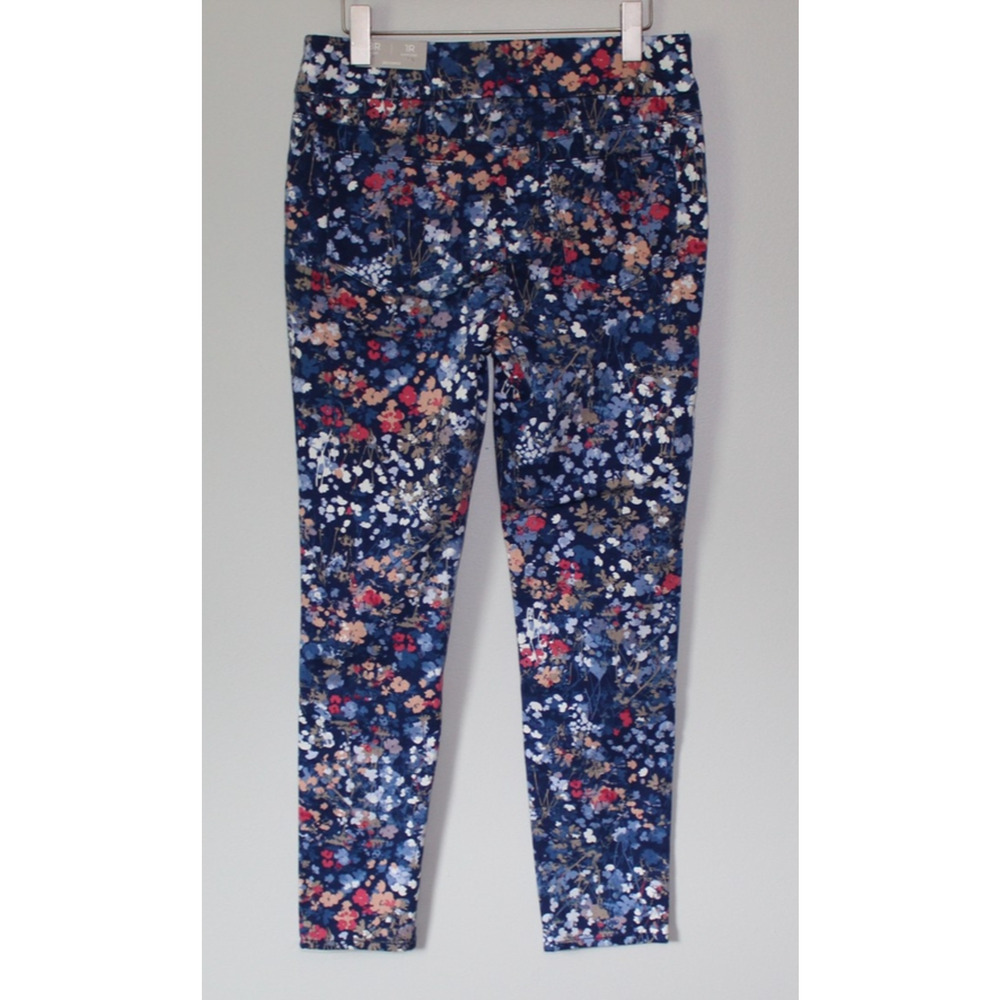NWT Chico's Petal Print Pull On Jeggings Blue Floral Pants Size 1R 8 H13263 - Picture 12 of 16